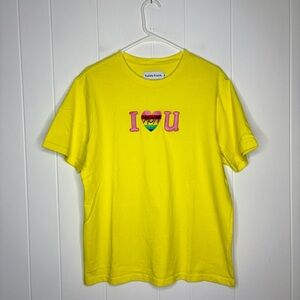 Teddy Fresh I Love You Mom T Shirt Embroidered Men’s Medium Made in USA Rainbow